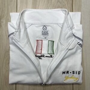 Tasc Performance MOSOtech 1/4 Zip Sweater Mens Medium Italian Flag Bamboo White